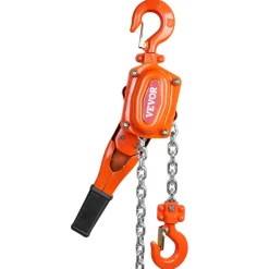 VEVOR Hand-Operated Chain Lift, 1650 lbs Load, 5ft Length, G80 Zinc-Coated Steel, Dual-Pawl Brake System, Automatic Chain Guide & Swivel Hook, Ideal for Workshops, Warehouses, and Loading Docks