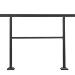 VEVOR Handrail Outdoor Stairs 47.6 X 35.2 Inch Outdoor Handrail Outdoor Stair Railing Adjustable from 0 to 30 Degrees Handrail for Stairs Outdoor Aluminum Black Stair Railing Fit 3-4 Steps