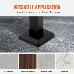 VEVOR Handrails for Outdoor Steps 1-2 Step Railings Wrought Iron Handrail Stair Railings for Steps Black Iron Railings for Steps Wall and Floor Mounted with Installation Kit