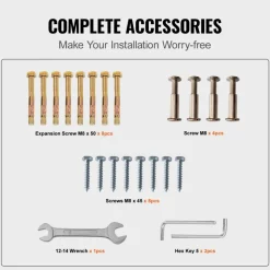 VEVOR Handrails for Outdoor Steps, Fit 1 or 4 Steps Outdoor Stair Railing, White Wrought Iron Handrail, Flexible Front Porch Hand Rail, Transitional Handrails for Concrete Steps or Wooden Stairs