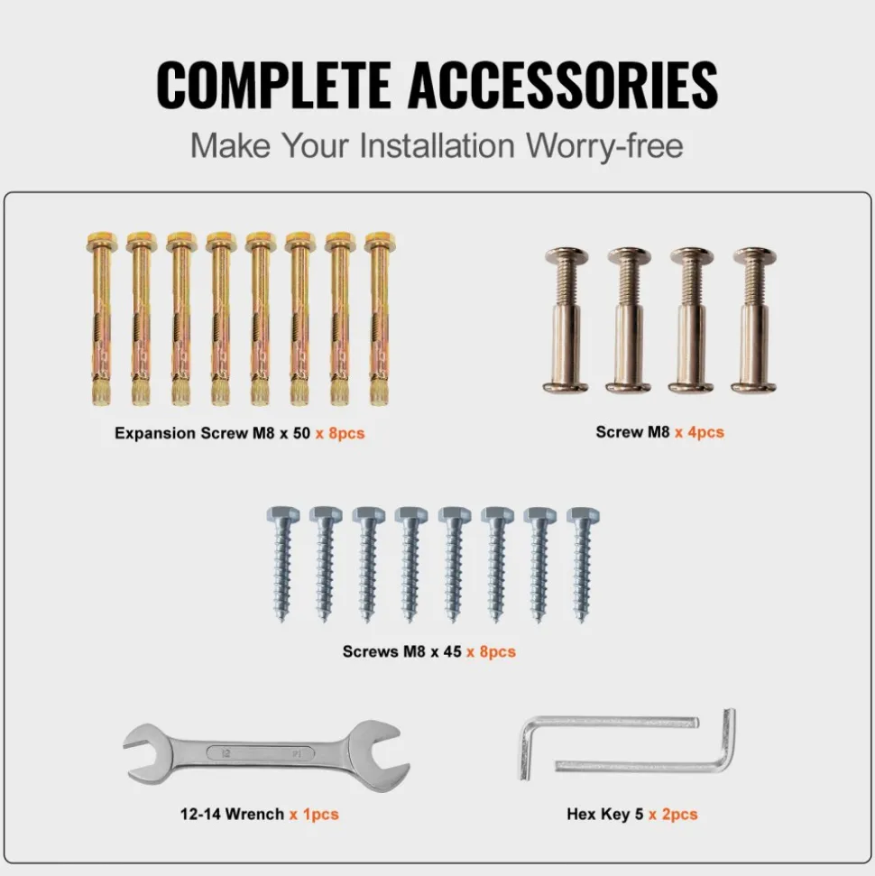 VEVOR Handrails for Outdoor Steps, Fit 1 or 4 Steps Outdoor Stair Railing, White Wrought Iron Handrail, Flexible Front Porch Hand Rail, Transitional Handrails for Concrete Steps or Wooden Stairs