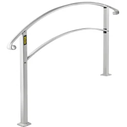 VEVOR Handrails for Outdoor Steps, Fit 1 or 4 Steps Outdoor Stair Railing, White Wrought Iron Handrail, Flexible Front Porch Hand Rail, Transitional Handrails for Concrete Steps or Wooden Stairs