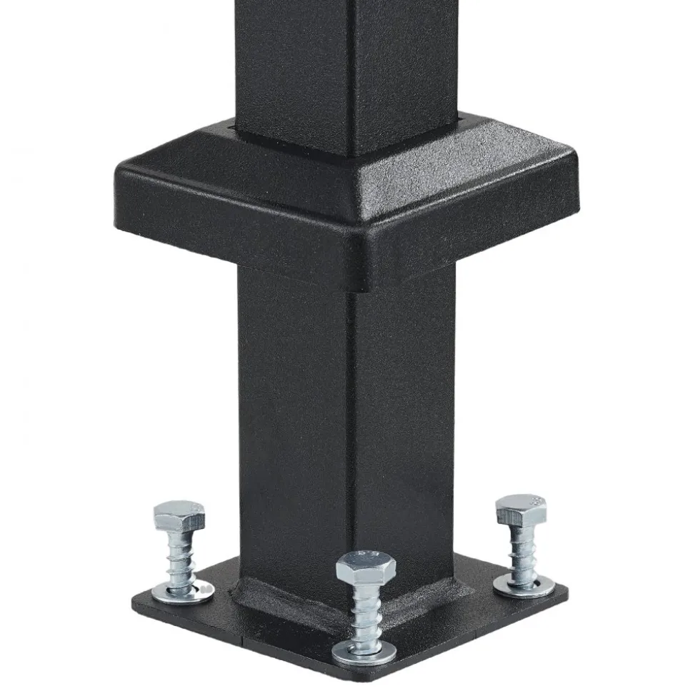 VEVOR Handrails for Outdoor Steps, 1-2 Step Stair Hand Rail Kit, Transitional Carbon Steel Railings with Installation Kit, Stair Rails for Seniors, Concrete Steps & Porch & Deck, Black Square Tube