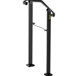 VEVOR Handrails for Outdoor Steps, 2-3 Step Stair Hand Rail Kit, Transitional Carbon Steel Railings with Installation Kit, Stair Rails for Seniors, Concrete Steps & Porch & Deck, Black Square Tube