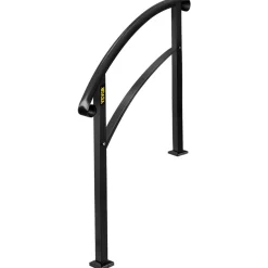 VEVOR Handrails for Outdoor Steps, Fit 1 or 5 Steps Outdoor Stair Railing, Black Wrought Iron Handrail, Flexible Front Porch Hand Rail, Transitional Handrails for Concrete Steps or Wooden Stairs
