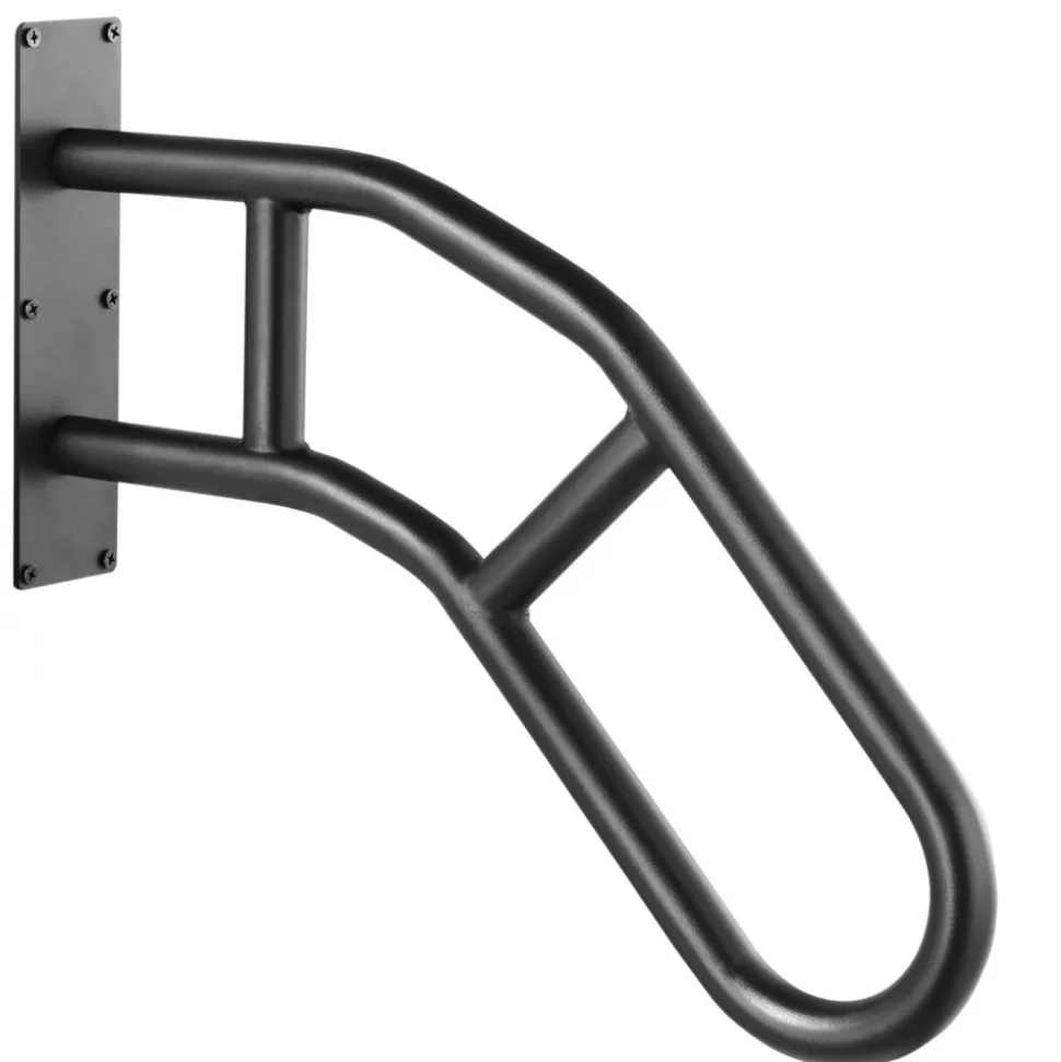 VEVOR Handrails for Outdoor Steps, 29" Length Wall Mount Safety Railings for 1-3 Steps, U-Shaped Handrail with Matte Black Finished, Stair Handrails for Kids, Elderly, Pregnant Women, Disabled