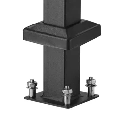 VEVOR Handrails for Outdoor Steps, 2-3 Step Stair Hand Rail Kit, Transitional Carbon Steel Railings with Installation Kit, Stair Rails for Seniors, Concrete Steps & Porch & Deck, Black Retro Arch