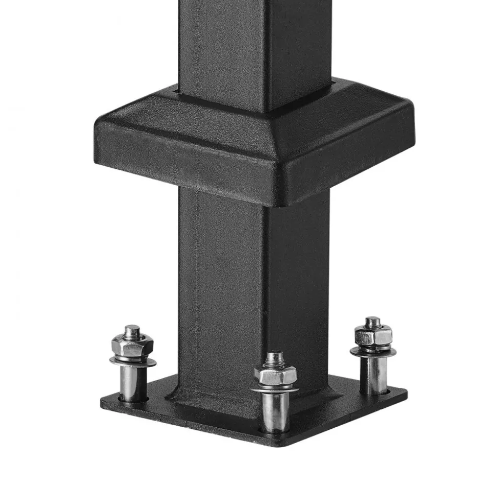 VEVOR Handrails for Outdoor Steps, 2-3 Step Stair Hand Rail Kit, Transitional Carbon Steel Railings with Installation Kit, Stair Rails for Seniors, Concrete Steps & Porch & Deck, Black Retro Arch
