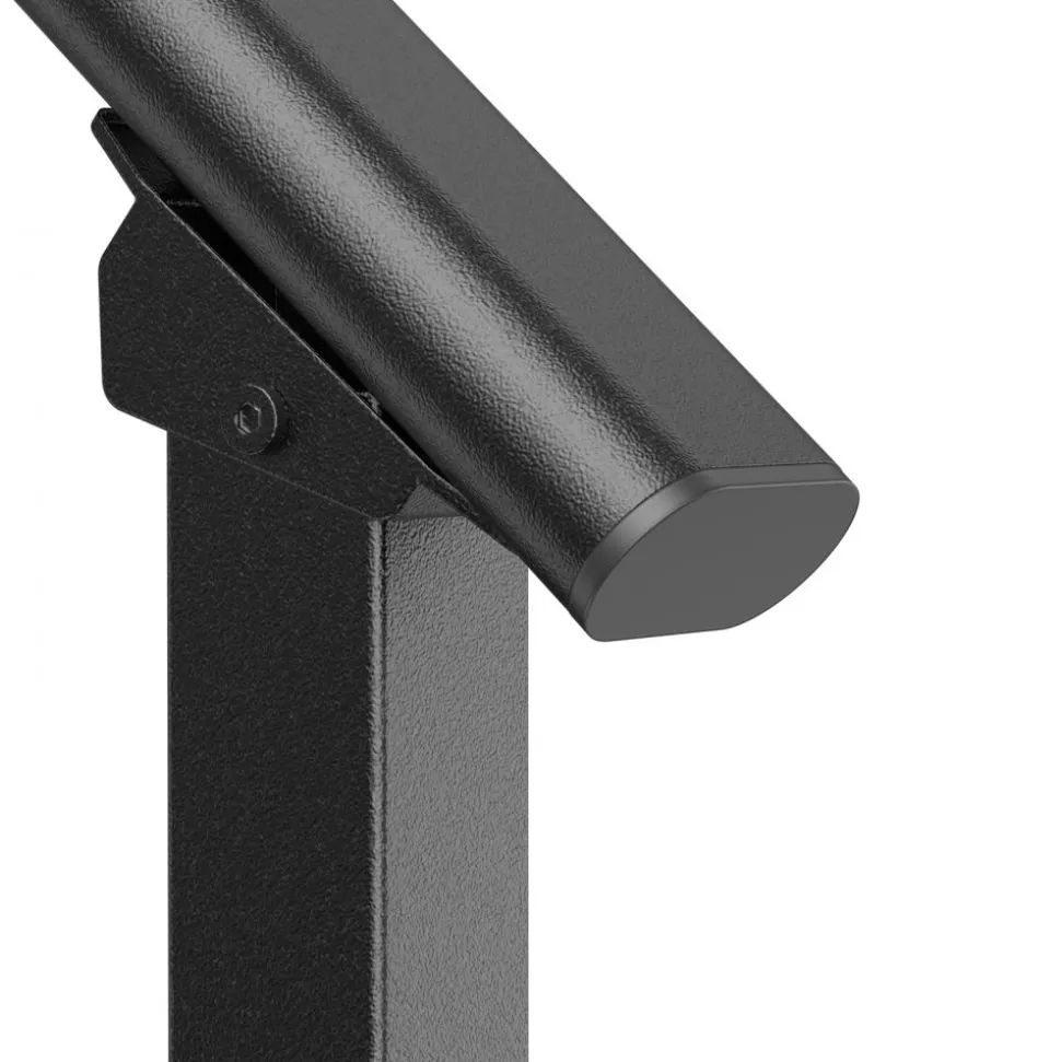 VEVOR Handrails for Outdoor Steps, 2 PCS 2-3 Step Stair Hand Rail Kit, Transitional Carbon Steel Railings with Installation Kit, Stair Rails for Seniors, Concrete & Porch & Deck, Black Square Tube