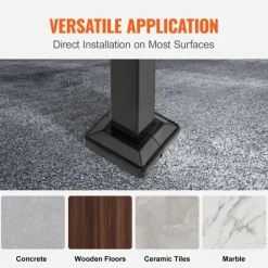 VEVOR Handrails for Outdoor Steps, Fit 3 or 4 Steps Outdoor Stair Railing, Arch#3 Wrought Iron Handrail, Flexible Porch Railing, Black Transitional Handrails for Concrete Steps or Wooden Stairs