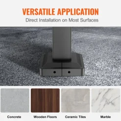 VEVOR Handrails for Outdoor Steps, Fit 3-5 Steps Outdoor Stair Railing, Wrought Iron Handrail, Flexible Front Porch Hand Rail, Black Transitional Hand railings for Concrete Steps or Wooden Stairs