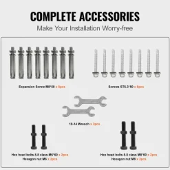 VEVOR Handrails for Outdoor Steps, Fit 2 or 3 Steps Outdoor Stair Railing, Arch#2 Wrought Iron Handrail, Flexible Porch Railing, Black Transitional Handrails for Concrete Steps or Wooden Stairs