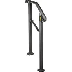 VEVOR Handrails for Outdoor Steps, Fit 2 or 3 Steps Outdoor Stair Railing, Arch#2 Wrought Iron Handrail, Flexible Porch Railing, Black Transitional Handrails for Concrete Steps or Wooden Stairs
