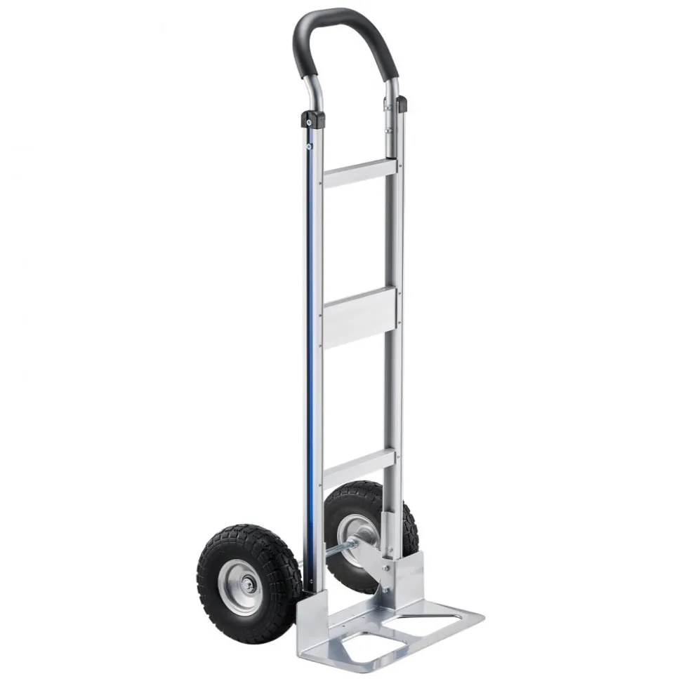 VEVOR Hand Truck, 500 lbs Load Capacity, Heavy-Duty Hand Truck Dolly with Non-Slip Wheels & Handle, Aluminum Alloy Portable Dolly with Tie-down Strap for Moving Home, Office, Warehouse