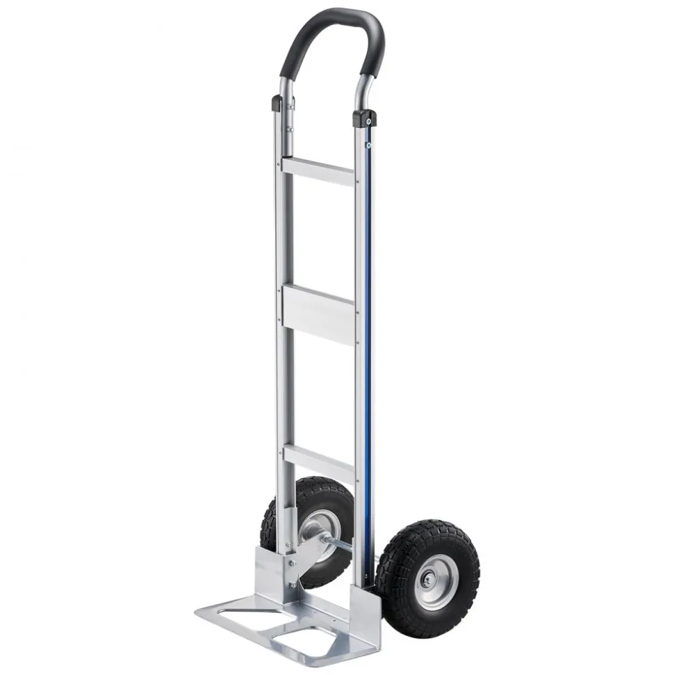 VEVOR Hand Truck, 500 lbs Load Capacity, Heavy-Duty Hand Truck Dolly with Non-Slip Wheels & Handle, Aluminum Alloy Portable Dolly with Tie-down Strap for Moving Home, Office, Warehouse