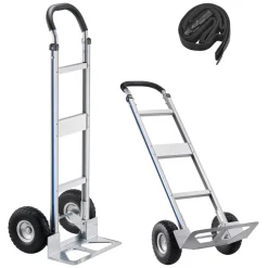 VEVOR Hand Truck, 500 lbs Load Capacity, Heavy-Duty Hand Truck Dolly with Non-Slip Wheels & Handle, Aluminum Alloy Portable Dolly with Tie-down Strap for Moving Home, Office, Warehouse