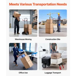 VEVOR Hand Truck, 600 lbs Load Capacity, Heavy-Duty Hand Truck Dolly with Wheels & Telescoping Handle, Portable Dolly with Tie-down Strap for Moving Home, Office, Warehouse, Supermarket