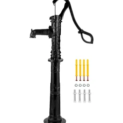 VEVOR Hand Water Pump with Stand 15.7 x 9.4 x 53.1 inch Pitcher Pump & 26 inch Pump Stand with Pre-set 1/2