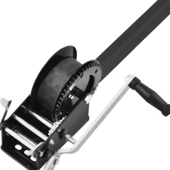VEVOR Hand Winch, 3500 lbs Pulling Capacity, Boat Trailer Winch Heavy Duty Rope Crank with 33 ft Polyester Strap and Two-Way Ratchet, Manual Operated Hand Crank Winch for Trailer, Boat or ATV Towing