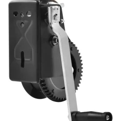 VEVOR Hand Winch, 3500 lbs Pulling Capacity, Boat Trailer Winch Heavy Duty Rope Crank with 33 ft Polyester Strap and Two-Way Ratchet, Manual Operated Hand Crank Winch for Trailer, Boat or ATV Towing