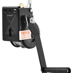 VEVOR Hand Winch, 800 lbs Pulling Capacity, Boat Trailer Winch Heavy Duty Rope Crank with 33 ft Steel Wire Cable and Two-Way Ratchet, Manual Operated Hand Crank Winch for Trailer, Boat or ATV Towing