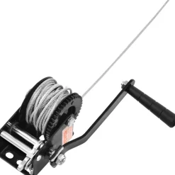 VEVOR Hand Winch, 800 lbs Pulling Capacity, Boat Trailer Winch Heavy Duty Rope Crank with 33 ft Steel Wire Cable and Two-Way Ratchet, Manual Operated Hand Crank Winch for Trailer, Boat or ATV Towing