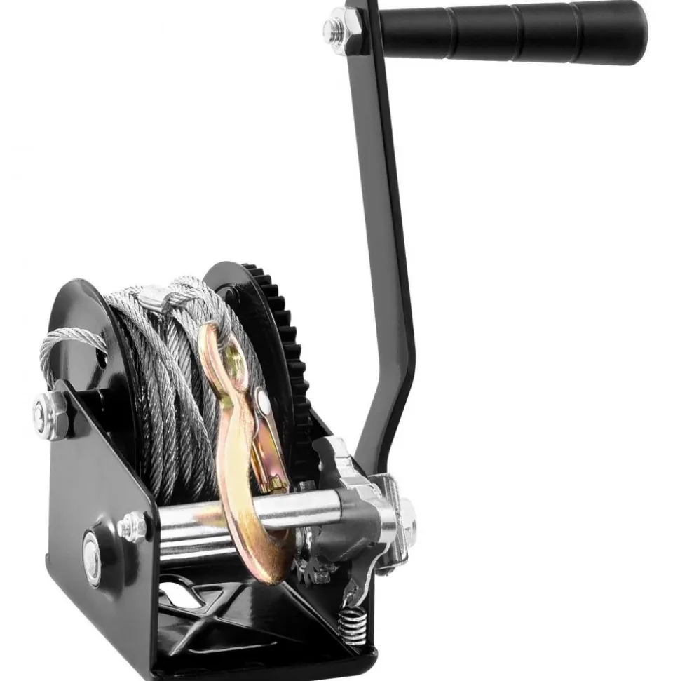 VEVOR Hand Winch, 800 lbs Pulling Capacity, Boat Trailer Winch Heavy Duty Rope Crank with 33 ft Steel Wire Cable and Two-Way Ratchet, Manual Operated Hand Crank Winch for Trailer, Boat or ATV Towing