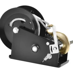 VEVOR Hand Winch, 2000 lbs Pulling Capacity, Boat Trailer Winch Heavy Duty Rope Crank with 23 ft Polyester Strap and Two-Way Ratchet, Manual Operated Hand Crank Winch for Trailer, Boat or ATV Towing