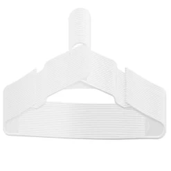VEVOR Hangers, 0.2 in Ultra-Thin, 50 Pack White Plastic Hangers with Stable Triangular Top Structure & Wider Notch Design , Non-Slip Space Saving Hangers, Fit for T-Shirt, Shirt, Sling & Pant