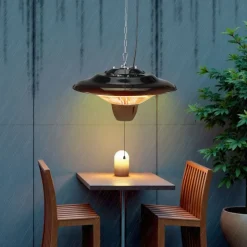 VEVOR Hanging Patio Heater, 1500W Electric Space Infrared Heater, IP34 Protection with 23.6 inch Pull Cord & Adjustable Chain, for Porch,Patio,Dining Room,Studio Outdoor/Indoor