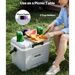 VEVOR Hard Cooler, 17QT Portable Cooler, Leak-Resistant Coolbox Keeps Contents Cool for 48 Hours, Insulated Chests with Ice Retention and Heavy-Duty Handle, Ultra-Light for Camping, Concerts, Sports