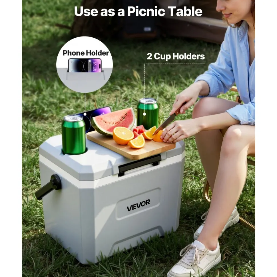 VEVOR Hard Cooler, 17QT Portable Cooler, Leak-Resistant Coolbox Keeps Contents Cool for 48 Hours, Insulated Chests with Ice Retention and Heavy-Duty Handle, Ultra-Light for Camping, Concerts, Sports
