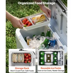 VEVOR Hard Cooler, 17QT Portable Cooler, Leak-Resistant Coolbox Keeps Contents Cool for 48 Hours, Insulated Chests with Ice Retention and Heavy-Duty Handle, Ultra-Light for Camping, Concerts, Sports