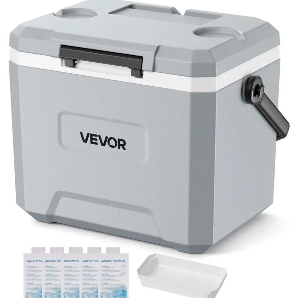 VEVOR Hard Cooler, 17QT Portable Cooler, Leak-Resistant Coolbox Keeps Contents Cool for 48 Hours, Insulated Chests with Ice Retention and Heavy-Duty Handle, Ultra-Light for Camping, Concerts, Sports