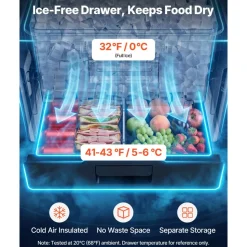 VEVOR Hard Cooler, 50QT Portable Cooler, Leak-Resistant Coolbox Keeps Contents Cool for 48 Hours, Insulated Chests with Ice Retention and Heavy-Duty Handle, Ultra-Light for Camping, Concerts, Sports