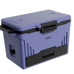 VEVOR Hard Cooler, 50QT Portable Cooler, Leak-Resistant Coolbox Keeps Contents Cool for 48 Hours, Insulated Chests with Ice Retention and Heavy-Duty Handle, Ultra-Light for Camping, Concerts, Sports