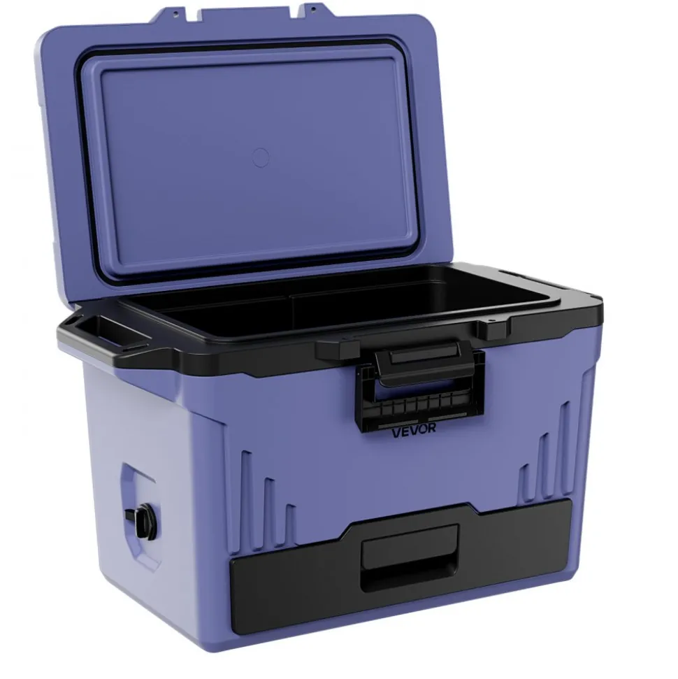 VEVOR Hard Cooler, 50QT Portable Cooler, Leak-Resistant Coolbox Keeps Contents Cool for 48 Hours, Insulated Chests with Ice Retention and Heavy-Duty Handle, Ultra-Light for Camping, Concerts, Sports