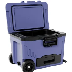 VEVOR Hard Cooler, 45QT Portable Rolling Cooler with Wheels, Leak-Resistant Coolbox Keeps Contents Cool for 48 Hours, Ice Retention Insulated Chests, Ultra-Light for Outdoor Picnics, Grill, Camping