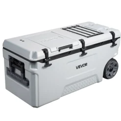 VEVOR Hard Cooler, 106QT Portable Rolling Cooler with Wheels, Leak-Resistant Coolbox Keeps Contents Cool for 48 Hours, Ice Retention Insulated Chests, Ultra-Light for Outdoor Picnics, Grill, Camping