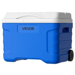 VEVOR Hard Cooler, 21QT Portable Rolling Cooler with Wheels, Leak-Resistant Coolbox Keeps Contents Cool for 48 Hours, Ice Retention Insulated Chests, Ultra-Light for Outdoor Picnics, Grill, Camping