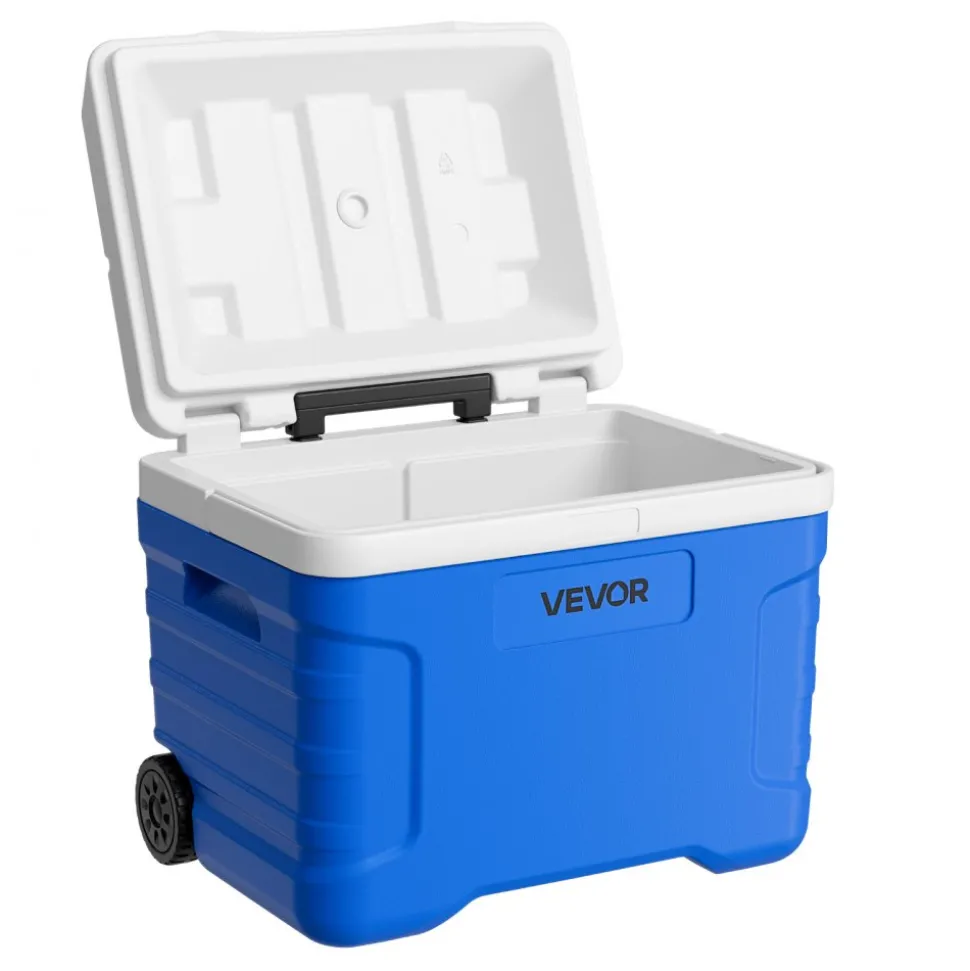 VEVOR Hard Cooler, 21QT Portable Rolling Cooler with Wheels, Leak-Resistant Coolbox Keeps Contents Cool for 48 Hours, Ice Retention Insulated Chests, Ultra-Light for Outdoor Picnics, Grill, Camping