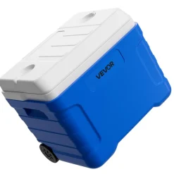 VEVOR Hard Cooler, 45QT Portable Rolling Cooler with Wheels, Leak-Resistant Coolbox Keeps Contents Cool for 48 Hours, Ice Retention Insulated Chests, Ultra-Light for Outdoor Picnics, Grill, Camping