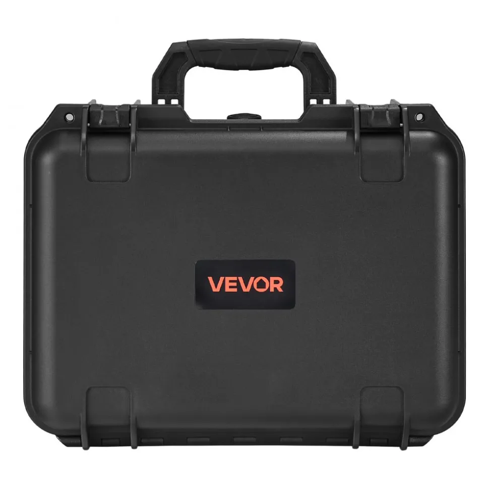 VEVOR Hard Pistol Case, Heavy Duty Hard Gun Case with XPE Foam Lining, Waterproof Pistol Storage Box with Customizable Interior & Handle for Gun, Lenses, Camera, Gear, TSA Compliant, 15.9x12.5x7.5 in