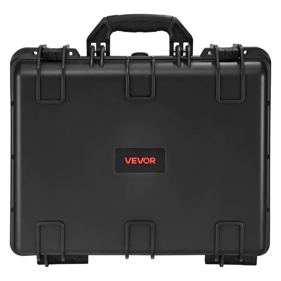 VEVOR Hard Pistol Case, Heavy Duty Hard Gun Case with XPE Foam Interior, Waterproof Pistol Storage Box with Customizable Lining & Handle for Gun, Lenses, Camera, Gear, TSA Compliant, 18.7x12.5x7.5 in