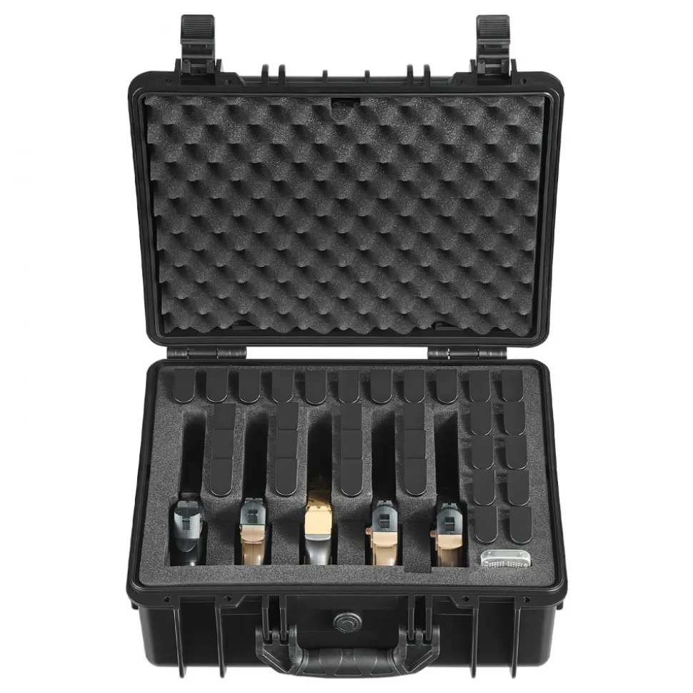 VEVOR Hard Pistol Case, Heavy Duty Hard Gun Case with XPE Foam Lining, Waterproof Pistol Storage Box with Customizable Interior & Handle for Gun, Lenses, Camera, Gear, TSA Compliant, 18.7x12.5x7.5 in