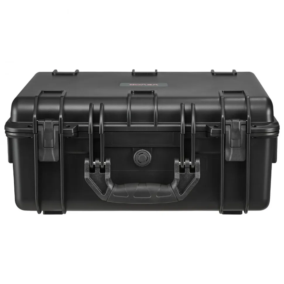 VEVOR Hard Pistol Case, Heavy Duty Hard Gun Case with XPE Foam Lining, Waterproof Pistol Storage Box with Customizable Interior & Handle for Gun, Lenses, Camera, Gear, TSA Compliant, 18.7x12.5x7.5 in