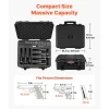 VEVOR Hard Pistol Case, Heavy Duty Hard Gun Case with XPE Foam Lining, Waterproof Pistol Storage Box with Customizable Interior & Handle for Gun, Lenses, Camera, Gear, TSA Compliant, 19.3x17.1x8.3 in