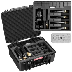 VEVOR Hard Pistol Case, Heavy Duty Hard Gun Case with XPE Foam Lining, Waterproof Pistol Storage Box with Customizable Interior & Handle for Gun, Lenses, Camera, Gear, TSA Compliant, 19.3x17.1x8.3 in