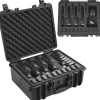 VEVOR Hard Pistol Cases with Pre-cut Lining, Waterproof & Dustproof Hard Gun Case for 5 Pistol, 18.9×16.3×8.5 in Lockable Pistol Case, Black