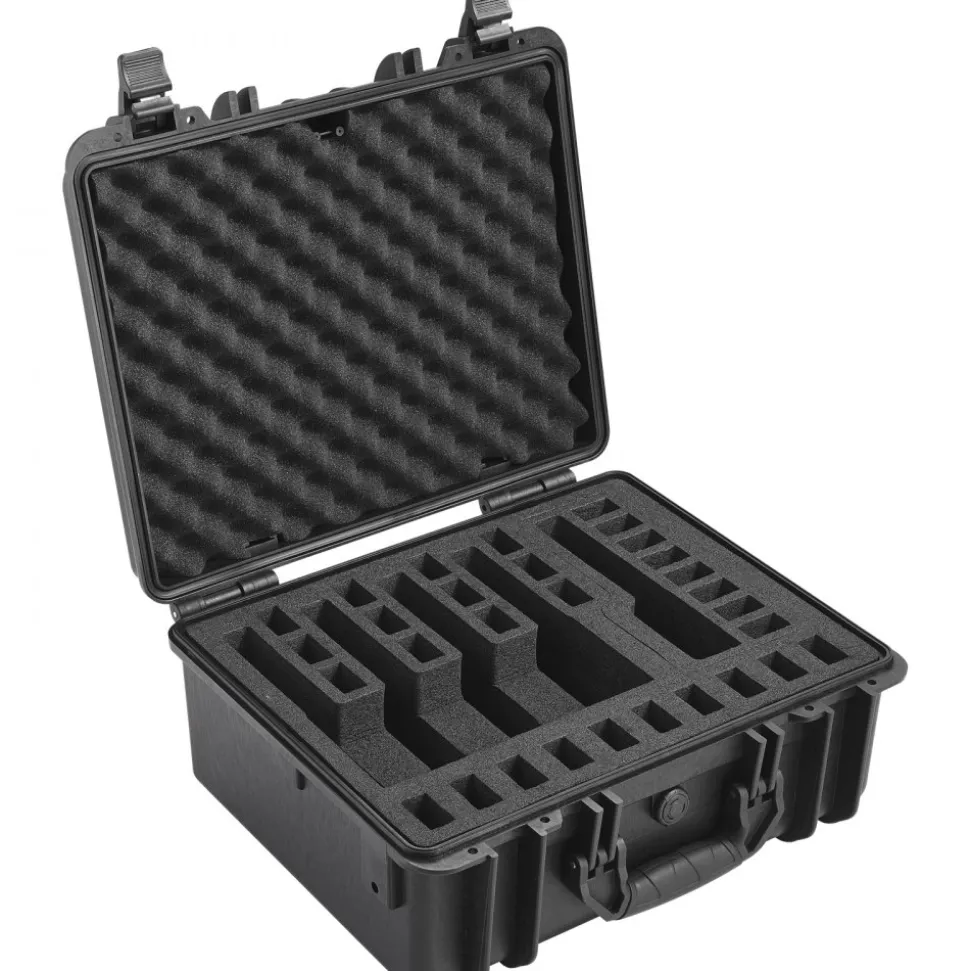 VEVOR Hard Pistol Cases with Pre-cut Lining, Waterproof & Dustproof Hard Gun Case for 5 Pistol, 18.9×16.3×8.5 in Lockable Pistol Case, Black